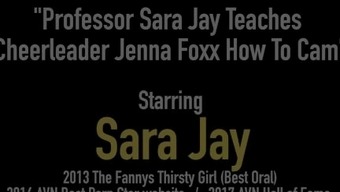 Professor Sara Jay Teaches Cheerleader Jenna Foxx How To Cam