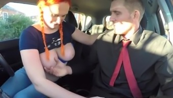 Fake Driving School Examiner Sprays Cum All Over Learners Hairy Pussy