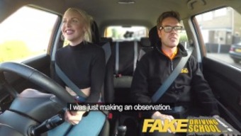 Fake Driving School Lesson Ends In Suprise Squirting Orgasm And Creampie