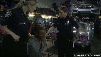 Two Fat Chicks Wearing Police Uniform Fuck One Black Dude