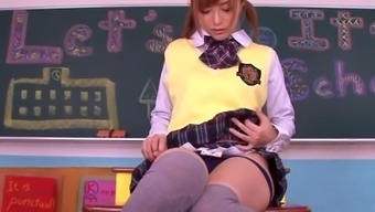 Asian Schoolgirl Toying Her Pussy In Class