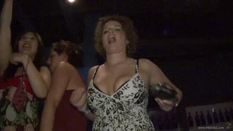 Compelling Party Date Flashes Her Organic Tits In The Community