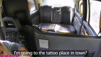 Female Fake Taxi Dildo Makes Hot Lesbian Tattooed Babe Squirt