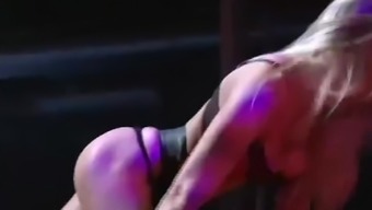 Busty Blonde Orgasm On Public Stage