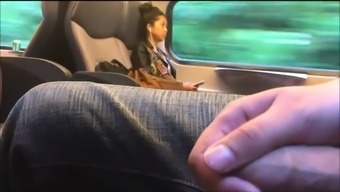 Jerking Next To Asian Girl In Train