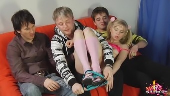 Tiny Youngster Performs Three Dicks At One Time