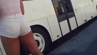 East-Hungarian Teen Girl At Bus Station - Back