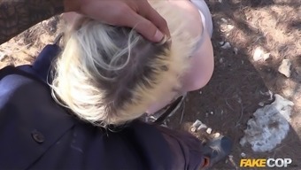 Blonde Skank Gets Doggy Styled In The Open Air