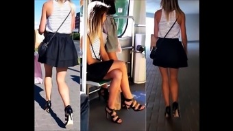 #57 Blond Girl With Sexy Legs In High Heels