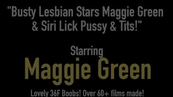 Busty Lesbian Stars Maggie Green & Siri Lick Pussy & Tits!