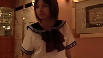 Cute Japanese Coed Chick In Uniform Yumi Ozawa Gets Her Nipples Teased