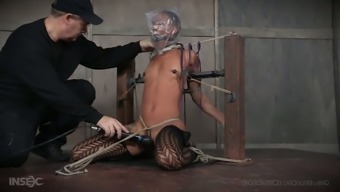 Flat Chested Black Chick Nikki Darling Gets Her Cooch Teased In Bdsm Way