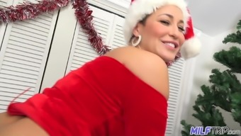 Milf Trip - Voluptuous Brunette Milf In Santa Outfit - Part 