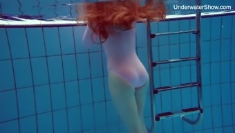 Long Haired Simonna Is Ready To Expose Her Natural Pale Tits Underwater