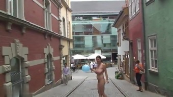 Big Tits Babe Walks Around In The Nip 