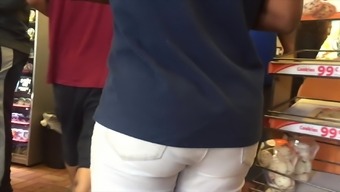 Shorty Juicy Ass Tan Pants Bend Over 