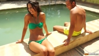 Insatiable Tanned Chick Alexa Tomas Gives Her Head And Gets Laid By The Poolside