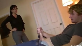 Angie Nior Is Super Mad Ad Her Son So She Gives Him A Blowjob As Punishment