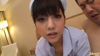 Asian Nurse Sits On Her Patient'S Face And Jerks Off His Cock