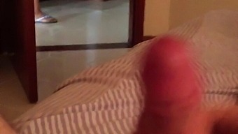 Flash And Cum For Maid At The Hotel With My Door Open