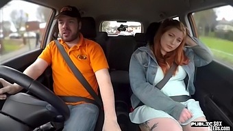 Curvy Ginger Brit Cock Rides Driving Instructor
