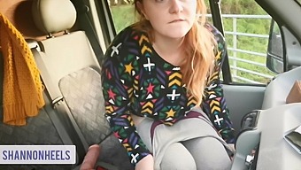 Risky Dildo Fuck In Public Car Park - Shannon Heels