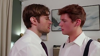 Handsome Gay Dudes Have A Quickie In The Office And Moan Together