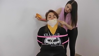 Girl Gets Roped And Gagged With Scarfs