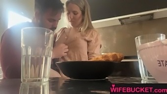 Wife Porn Submitted By Wifebucket - Having Breakfast With My Five Made Us Horny And We Fucked In The Kitchen