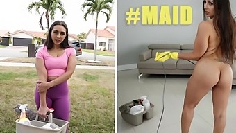 Latin Maid Lilly Hall Cleans Naked And Gets Fucked For Extra Money