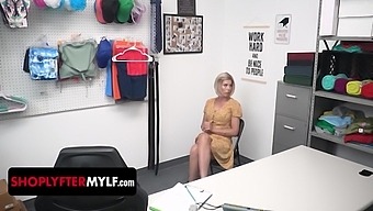 Blonde Milf Caught Stashing Garments Brought To Backroom For Questioning