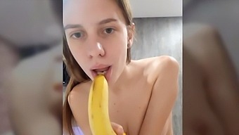 Two Girls Suck A Dildo And A Banana
