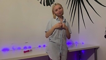 Teen Blonde Indulges In Solo Play With Toy