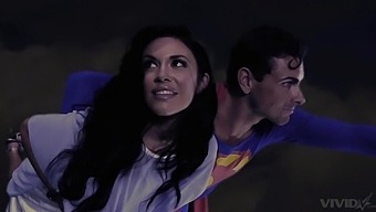 Superman'S Secret Weakness Is A Shaved Pussy And A Brunette Blowjob