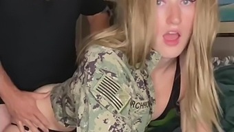 Transsexual Soldier Gets Rough Anal And Oral From Her Partner