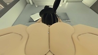 Roblox Girl With Bunny Ears And Pink Nipples Enjoys Hardcore Fucking