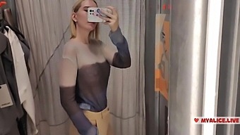 Big Tits Blonde Gets Naughty In Transparent Clothing