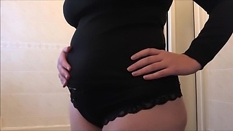 Hd Video Of A Solo Female'S Massive Belly Inflation