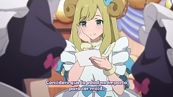 Akiba Maid Sensou Episode 5: A Milf In Stockings Fights Herself To Orgasm