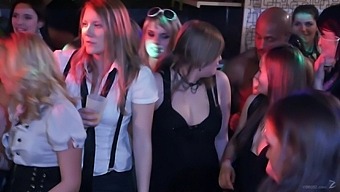 Alexis Crystal And Her Friends Get Naughty In A Club Party