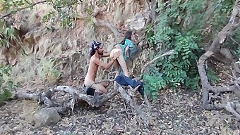 Bisexual Teen Enjoys Outdoor Cunnilingus Session