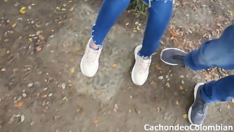 Amateur Teen Gets Paid To Fuck His Big Ass Latina Girlfriend In The Park