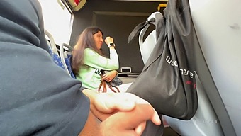 Public Bus Ride With A Brunette Pornstar Who Loves Public Masturbation