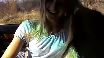 Watch A Stunning German Babe Take Control Of A Lucky Man'S Penis While He'S Driving