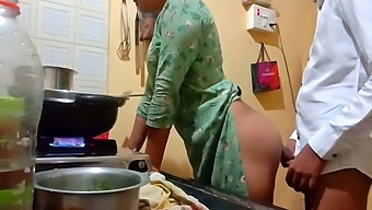 Stepmom Caught By Stepson Masturbating In The Kitchen