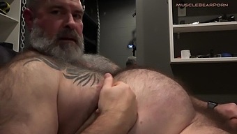 Gay Daddy Bear Strokes Himself To Orgasm