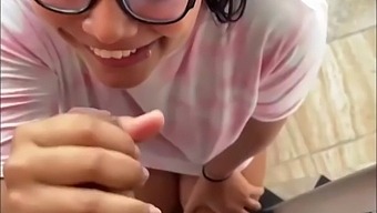 Cute-Faced Colombian Girl Gives A Deepthroat Blowjob And Receives A Facial In Public