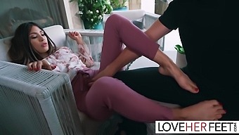 Hd Footjob Action With Small Tits