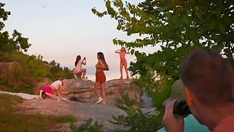 High Definition Outdoor Group Sex With A Stunning Teen