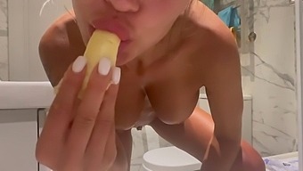 Russian Pornstar Monika Fox Enjoys A Banana In Her Pussy And Ass